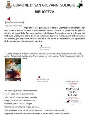 San Giovanni Suergiu: Giornata della memoria